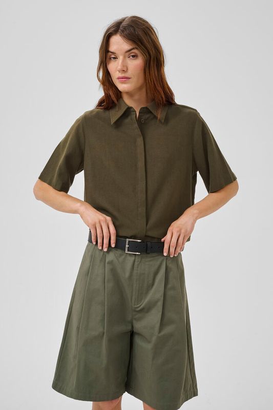 MWDias SS Boxy Shirt Forest Night