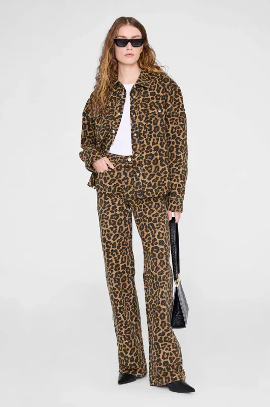 PAXTON Shirt Black And Brown Leopard