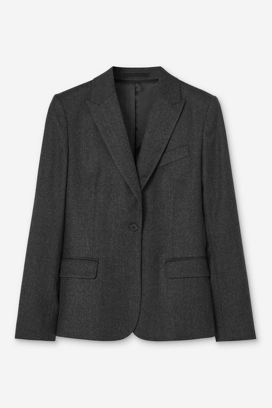 Sasha Flannel Blazer Dark Grey Melange