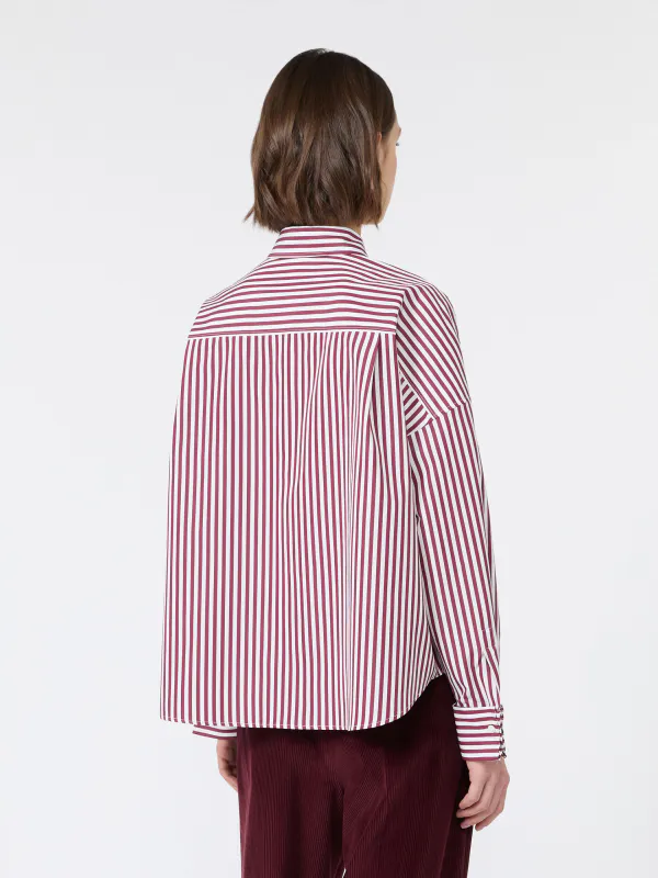 Ovatta Poplin Shirt Striped Bordeaux