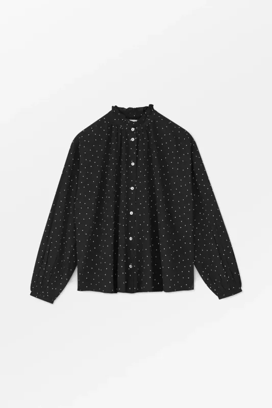 HANNAH Shirt Black White Dot