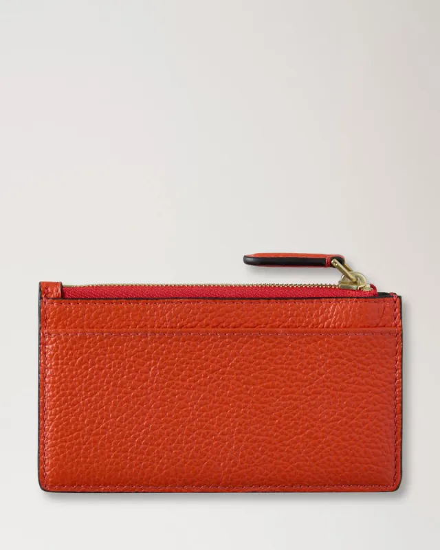 Continental Long Zipped Card Holder Coral Orange
