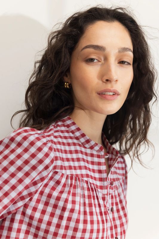BELLIER Blouse Red Check