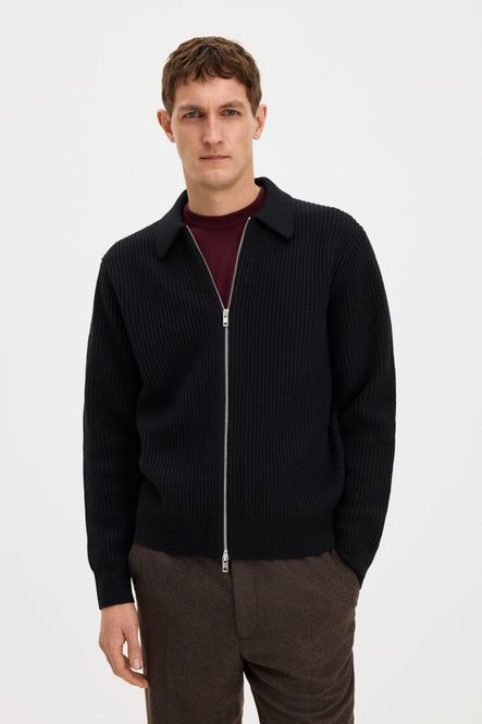 Hovedbilde Ribbed Wool Zip Cardigan ...