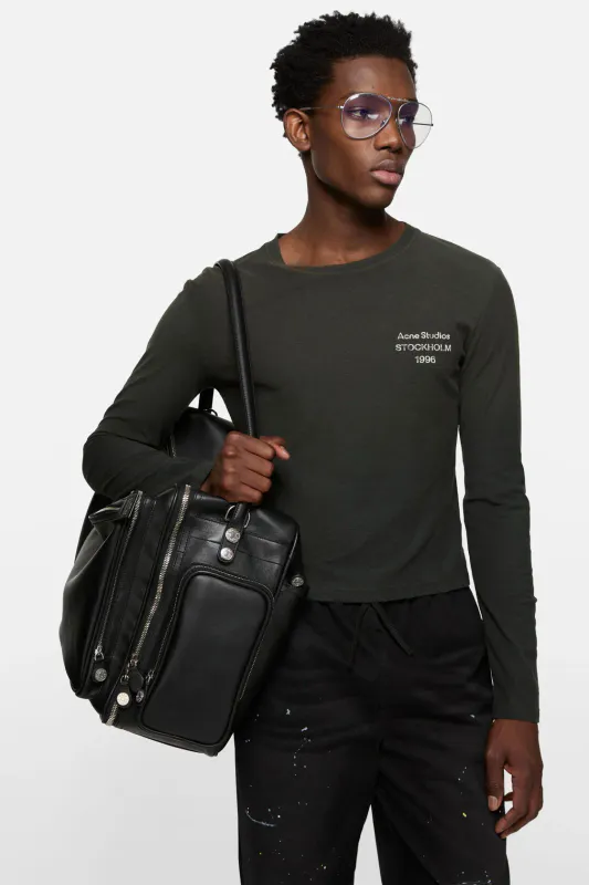 DISTRESSED Logo Tshirt Faded Black