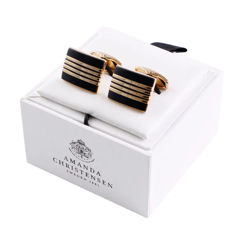 CUFFLINKS Gold Black Onyx