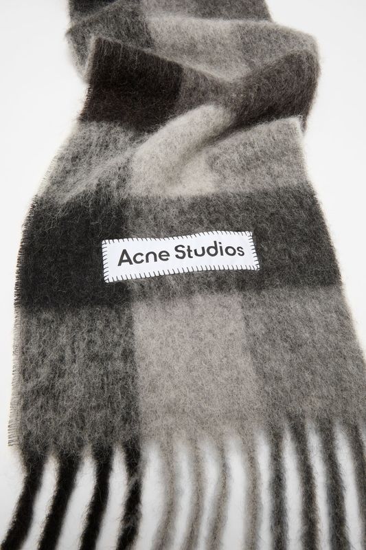 MOHAIR CHECKED SCARF Dark Black|Grey|Dark Grey