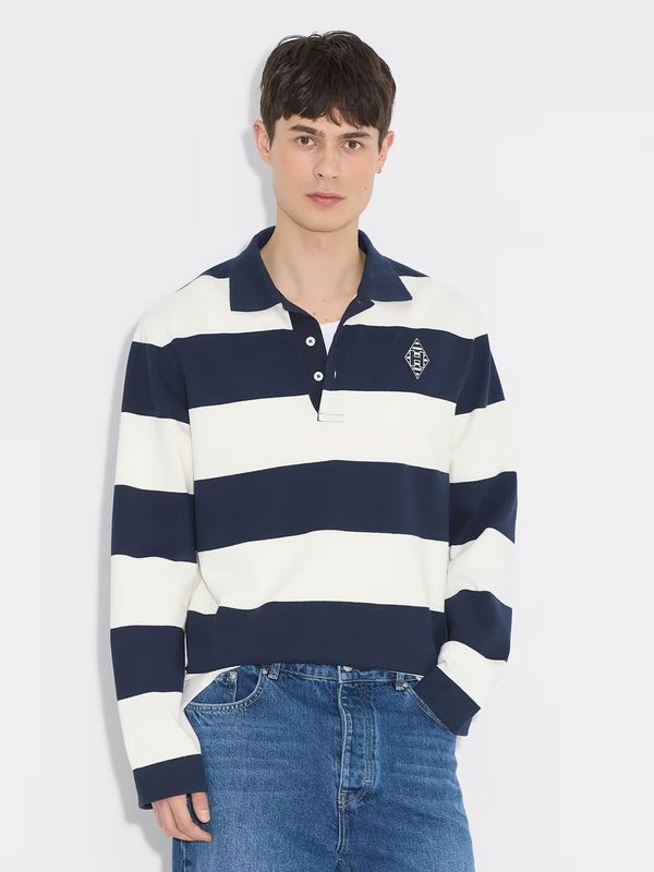 RUGBY Polo Shirt Navy Stripe
