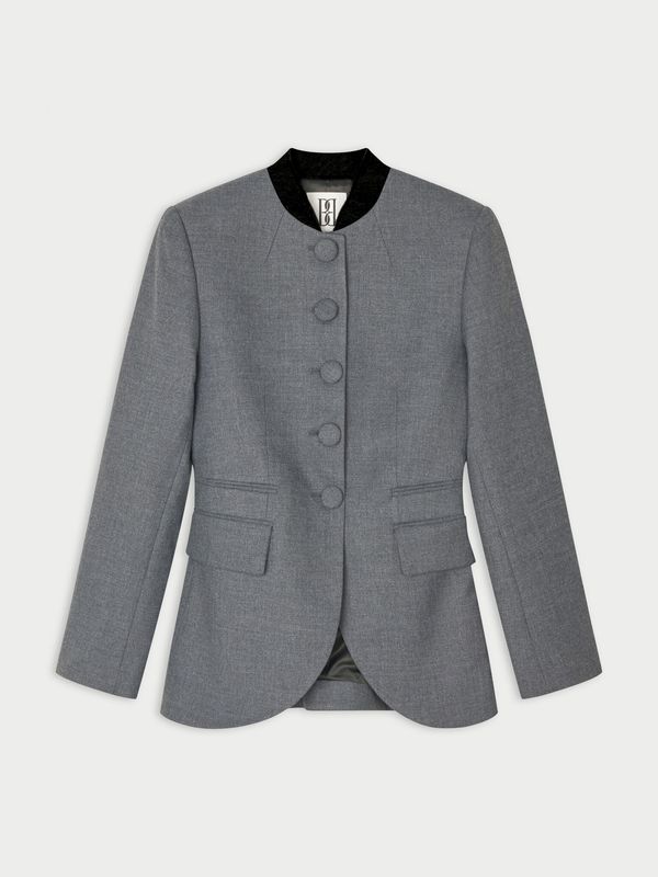CLAYE Single Breasted Blazer Dark Grey Melange