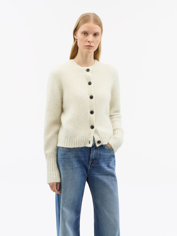 Leonie Kidmohair Cardigan Offwhite