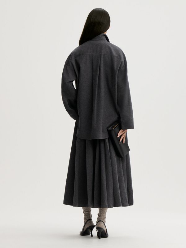 EDEN Organic Cotton Maxi Skirt Dark Grey Melange
