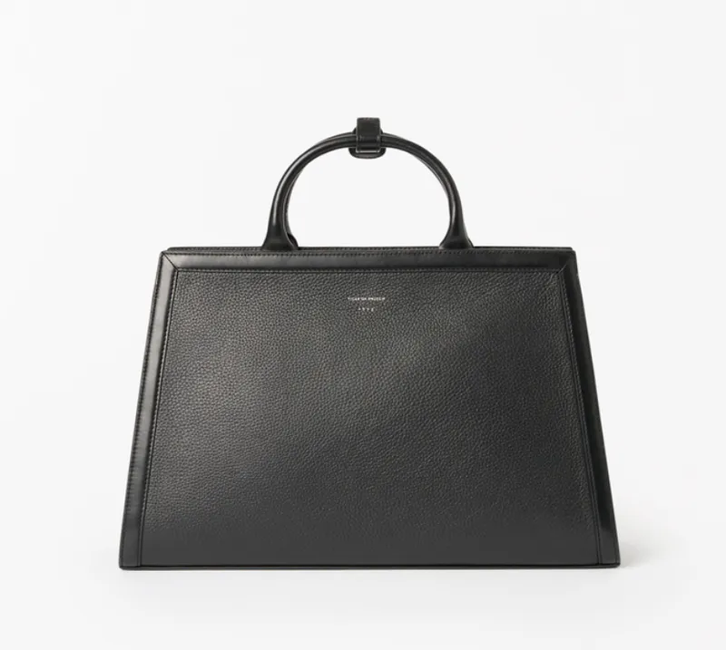 ACORI Leather Office Bag Black