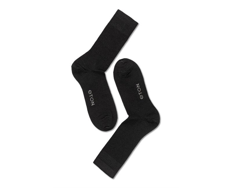 ETON FINE WOOL PLAIN Black