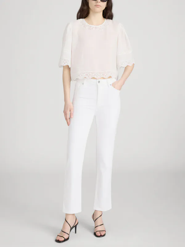 The Embroidered Top White