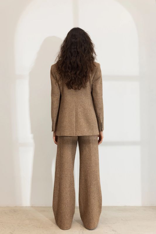 ABBY Herringbone Blazer Cognac