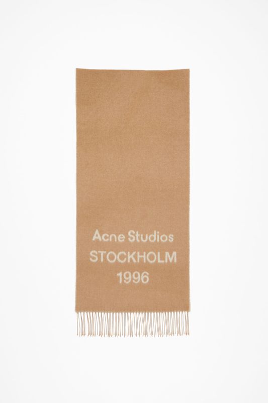 JACQUARD Logo Scarf Camel | Ecru 