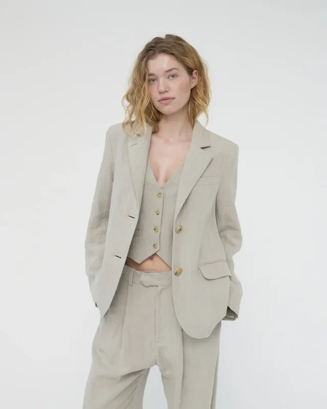Linen Straight Blazer Nature