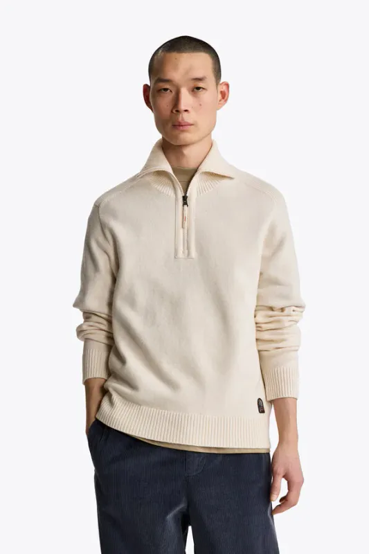 CALDONAZZO Half Zip Cardigan Moonbeam