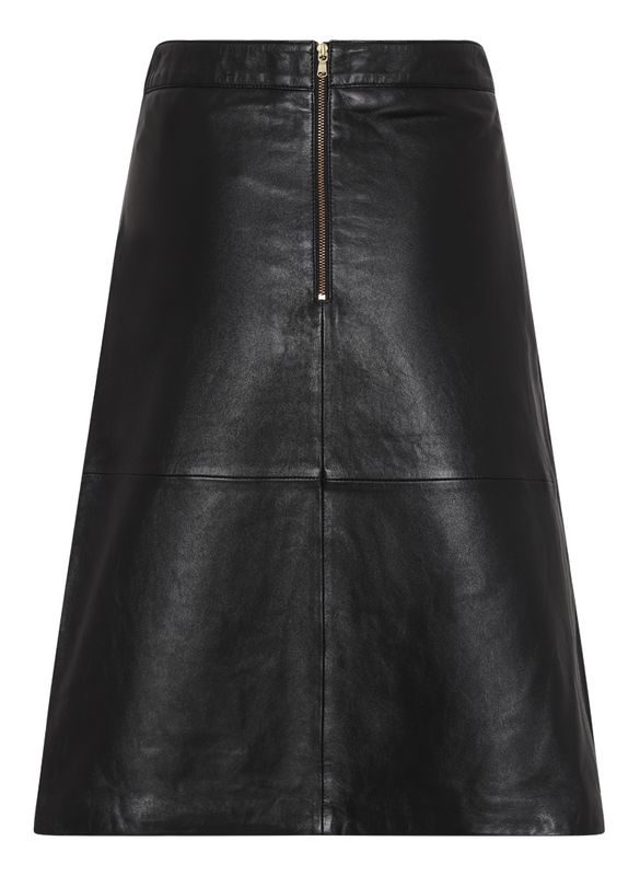 ALine Skirt Leather Black