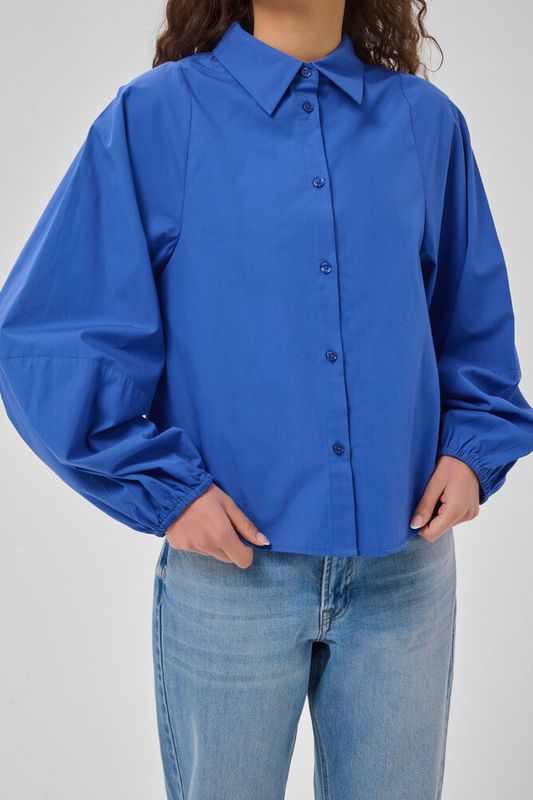 MWSunna Balloon Sleeve Shirt Beaucoup Blue