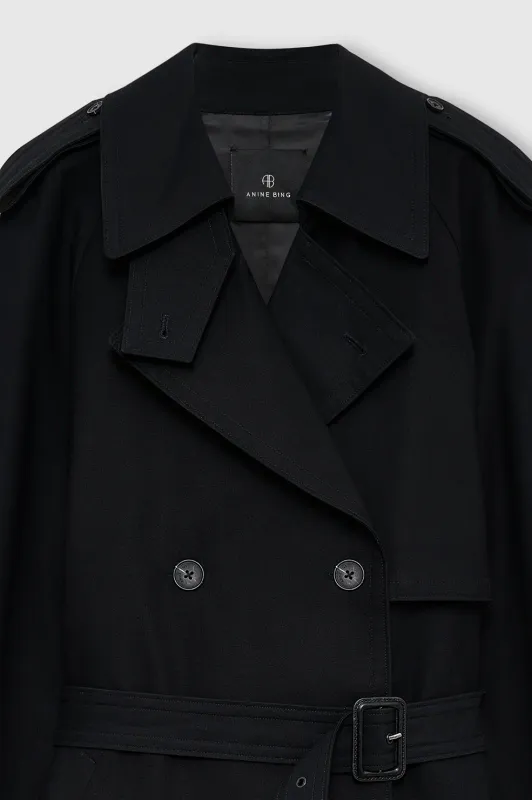 PASCALE Maxi Trench Black
