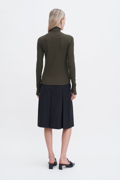 Hovedbilde MOCK Rib Neck Top Dark Khaki ...