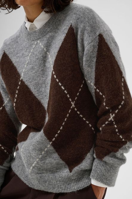 Hovedbilde SorayasPW Pullover Brown Grey ...