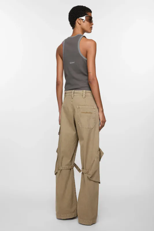 Cargo Trousers Washed Beige