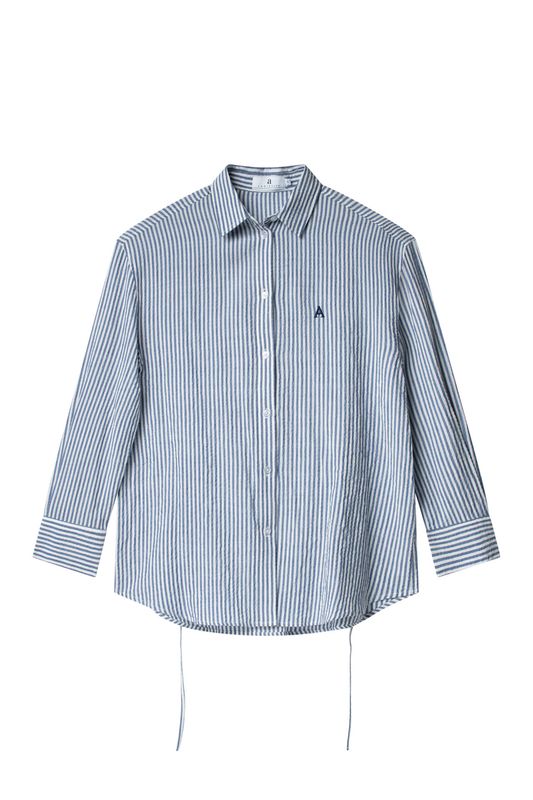 Palermo Seersucker Stripe Navy White 