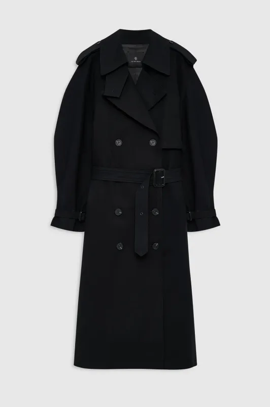 PASCALE Maxi Trench Black