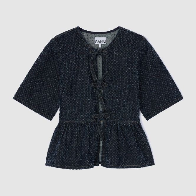 Hovedbilde Tweed Denim Peplum Blouse ...