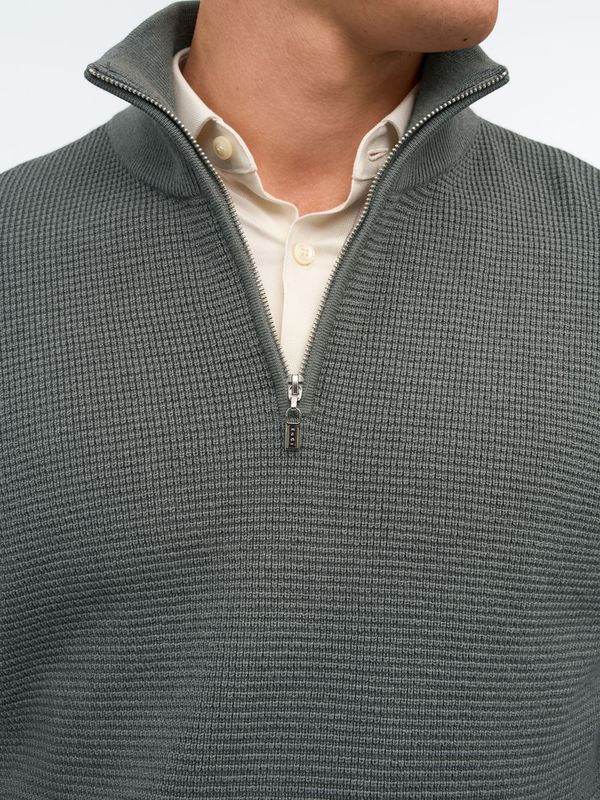 TRAVIS Merino Wool  Pullover Lead Grey