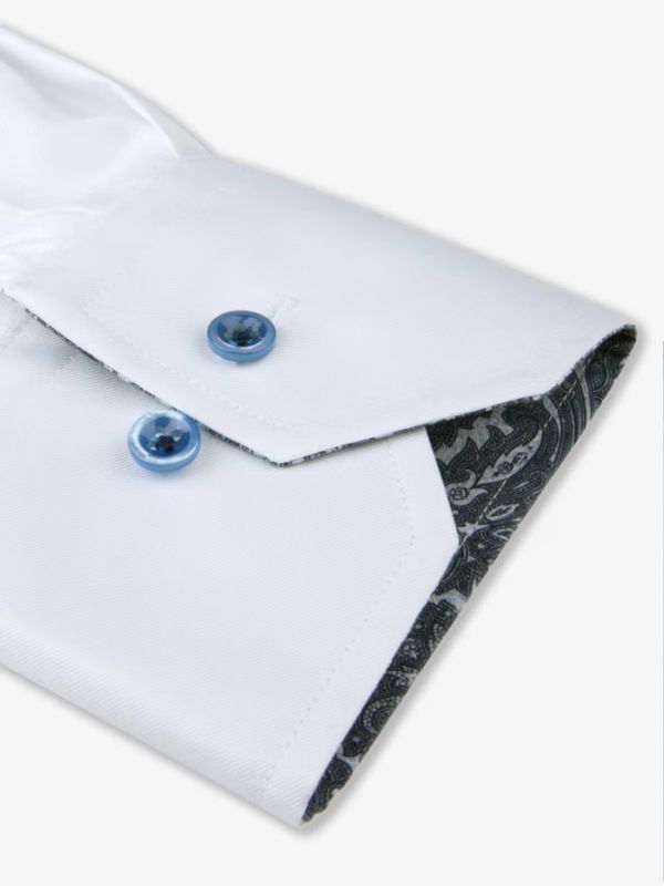 White Contrast C75 Twill Shirt Regular 