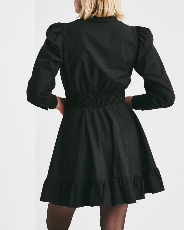 Poplin Mini Dress Black
