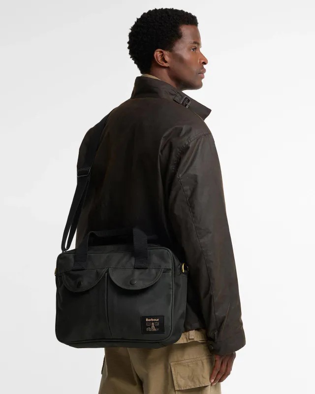 Field Waxed Laptop Bag Sage