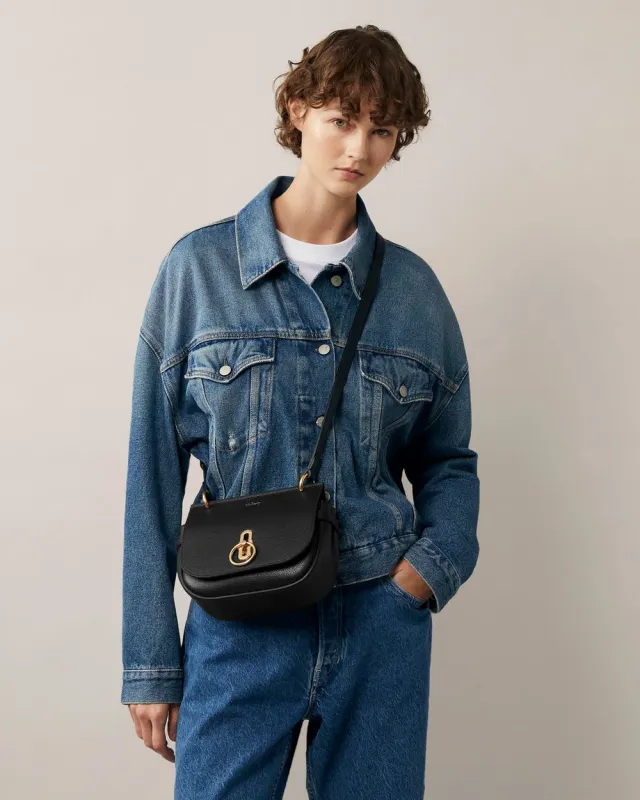 Small AMBERLEY Satchel Black Classic Grain