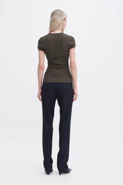 Hovedbilde Fine Rib Tee Dark Khaki Green ...
