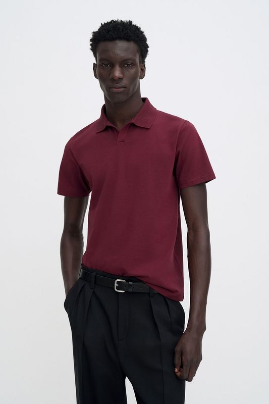 Stretch Polo T-shirt Burgundy