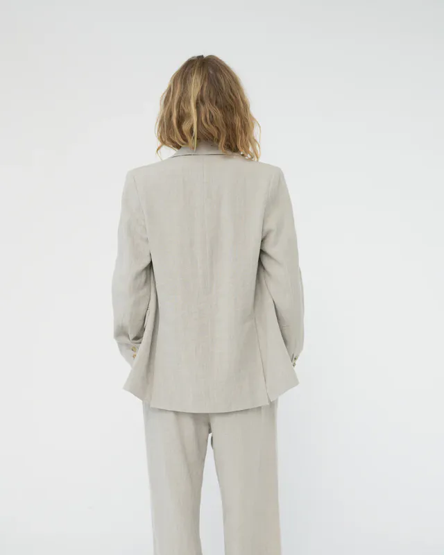 Linen Straight Blazer Nature