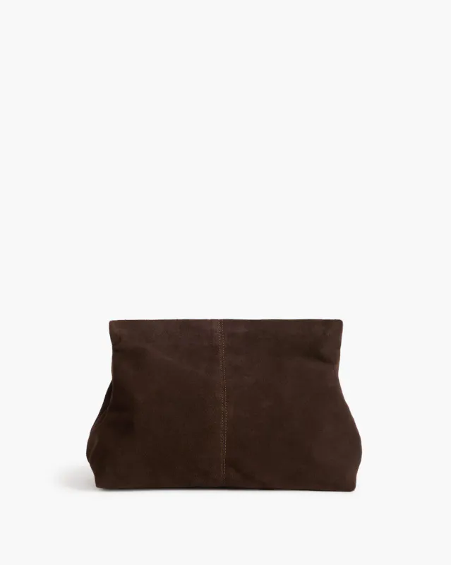 Clay Clutch Suede Chocolate 