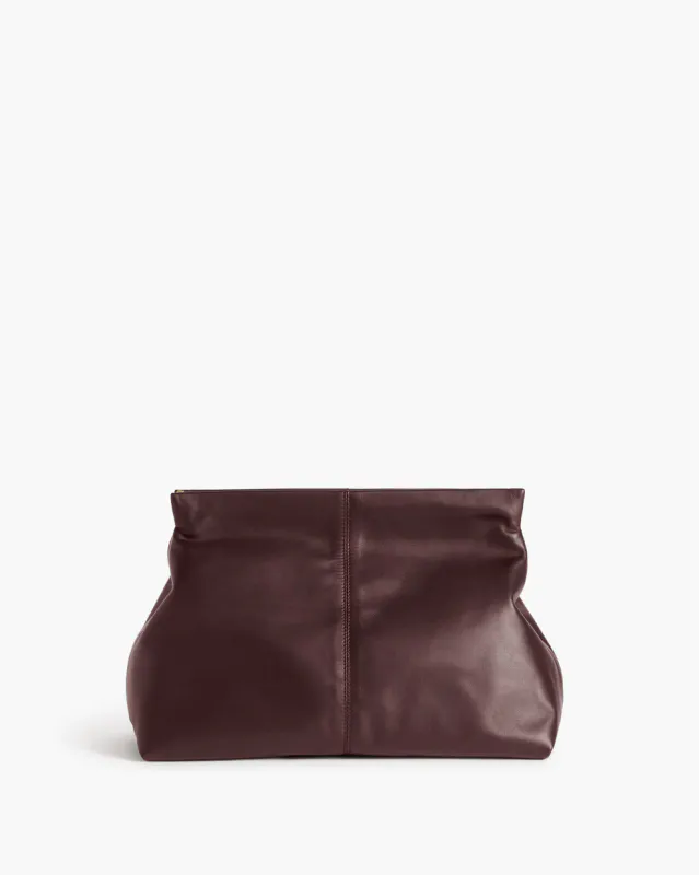 CLAY Clutch Leather Burgundy