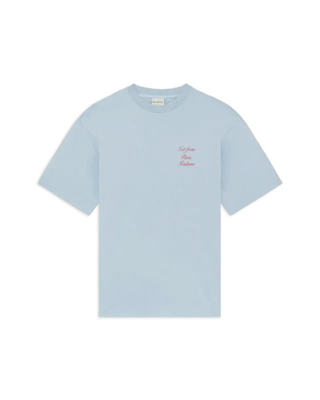 T-Shirt Slogan Calligraphy Atlantic Blue