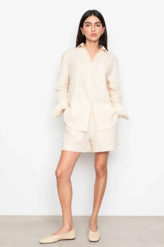 BIBI Crepe Shirt Light Yellow Stripe