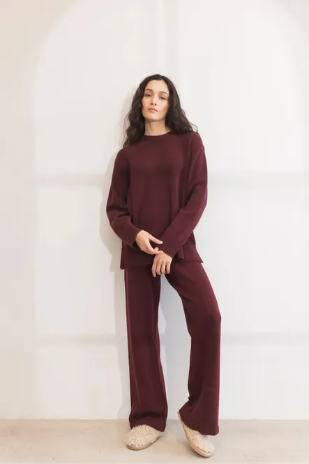 Hovedbilde Talia Knit Trouser Deep Plum