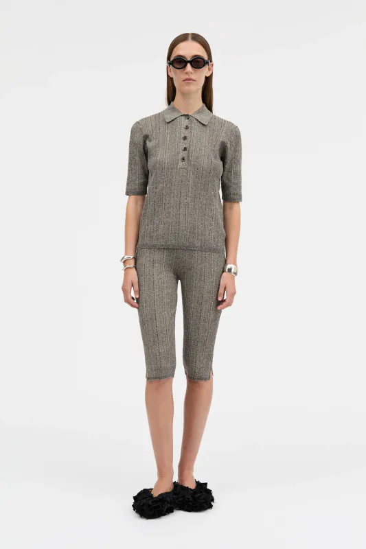 KASSANDRA Thin Rib Knit Salt And Pepper