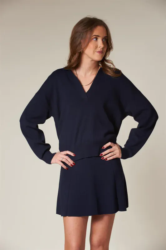LES Polo Sweater Dk. Navy