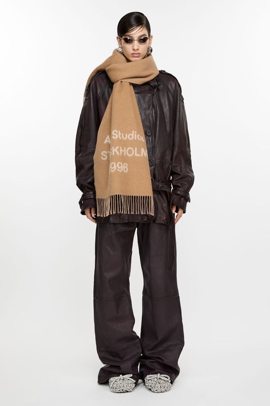 JACQUARD Logo Scarf Camel | Ecru 