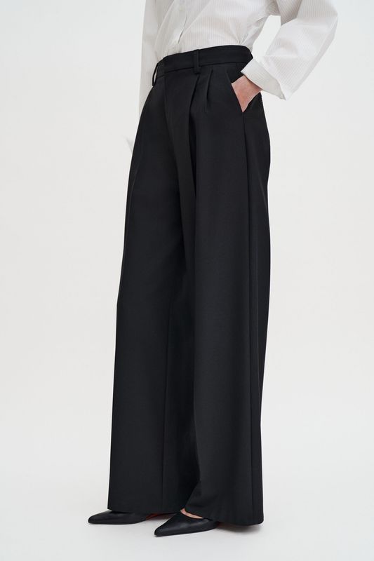 DARCEY Wool Trousers Navy