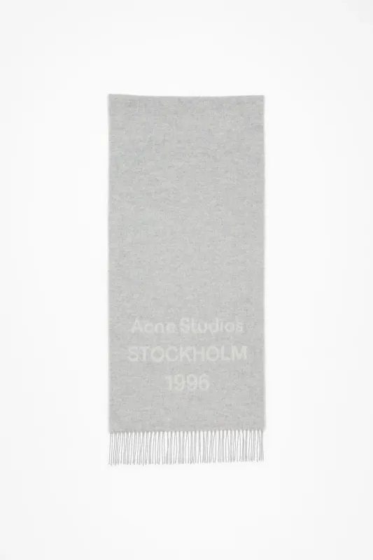 JACQUARD Logo Scarf Light Grey Melange |White 