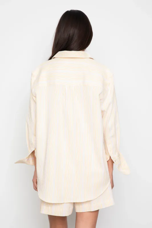 BIBI Crepe Shirt Light Yellow Stripe